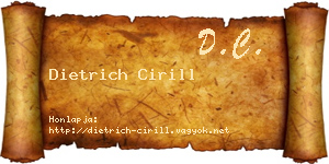 Dietrich Cirill névjegykártya